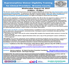 Buprenorphine Waiver Eligibility Training for Clinical Providers: Broome County